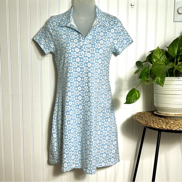 HOLLISTER California Cotton Shift Dress 70’s Retro Flower Power Print Size Small - Picture 5 of 11